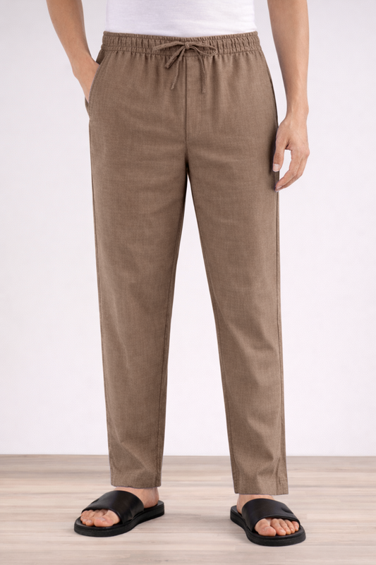 Brown Cotton Pajama Pants