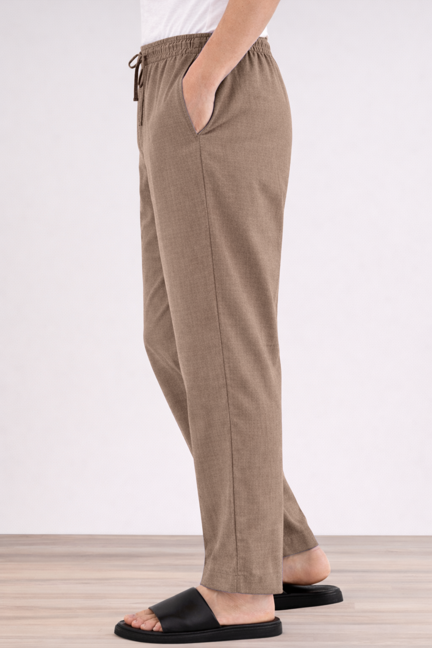 Brown Cotton Pajama Pants
