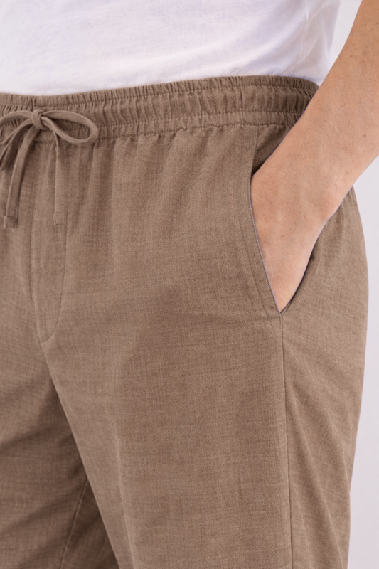 Brown Cotton Pajama Pants