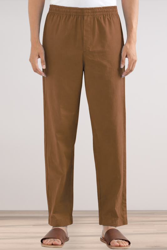 Brown Cotton Pant Pajama