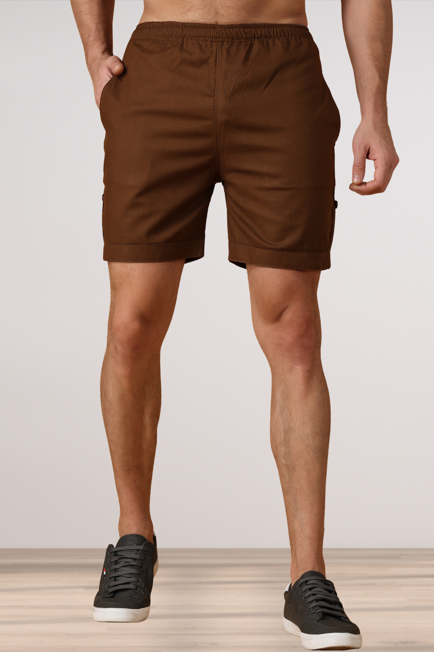 Brown Cotton Shorts
