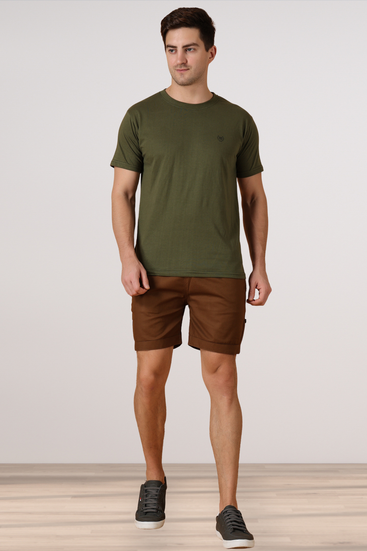 Brown Cotton Shorts