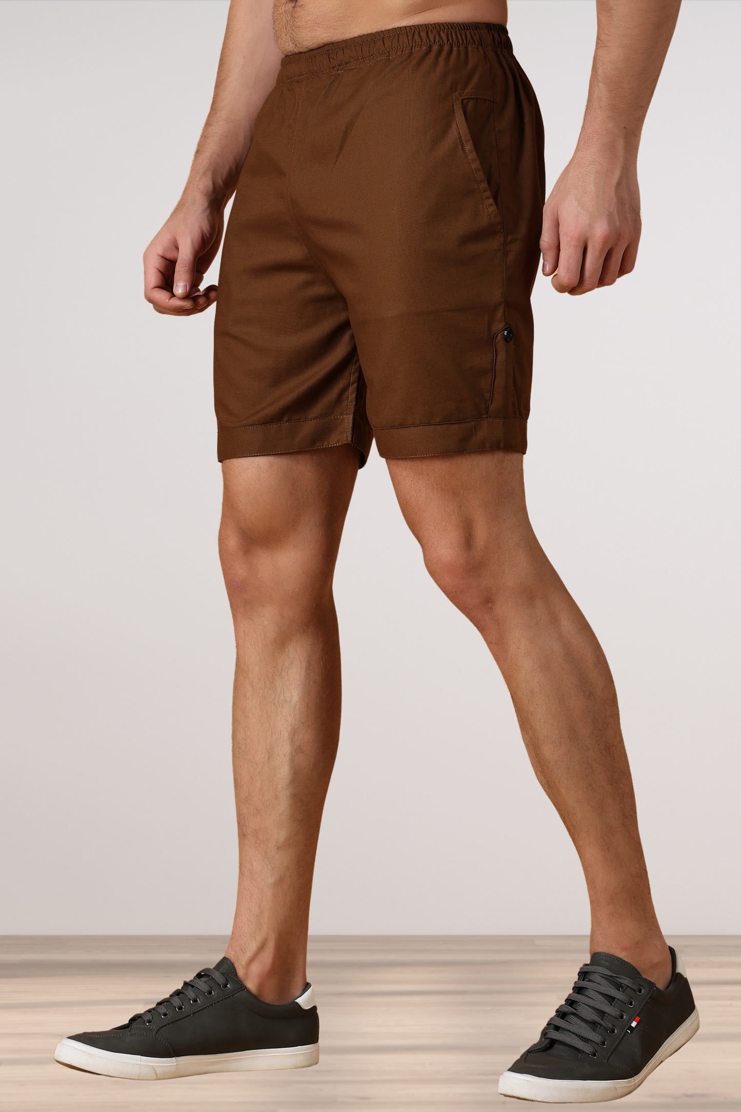 Brown Cotton Shorts