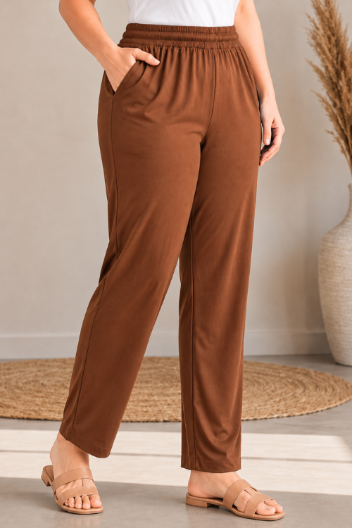 Brown Everyday Cotton Kurti Pants