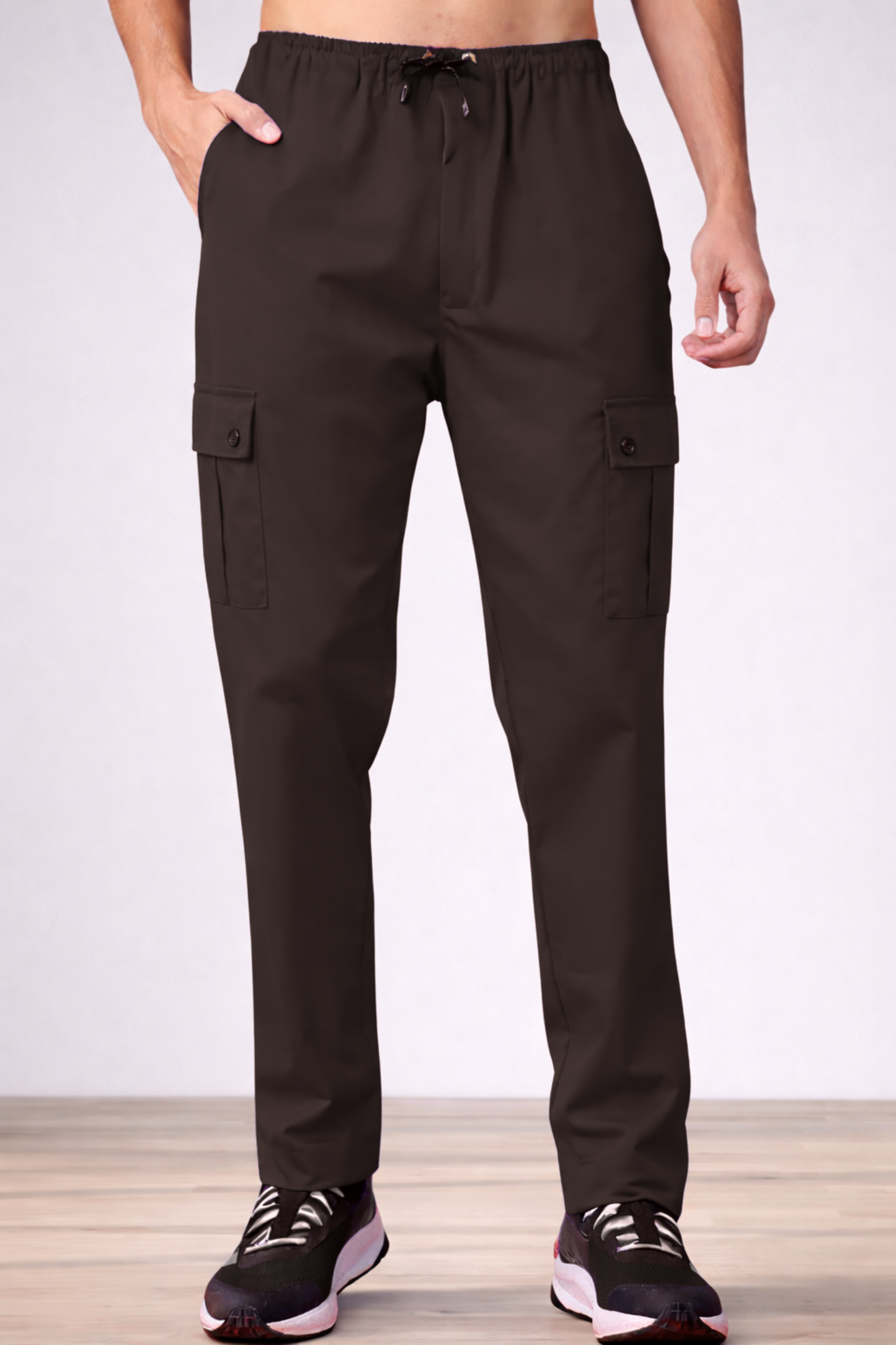 Brown Stretch Cargo Pants