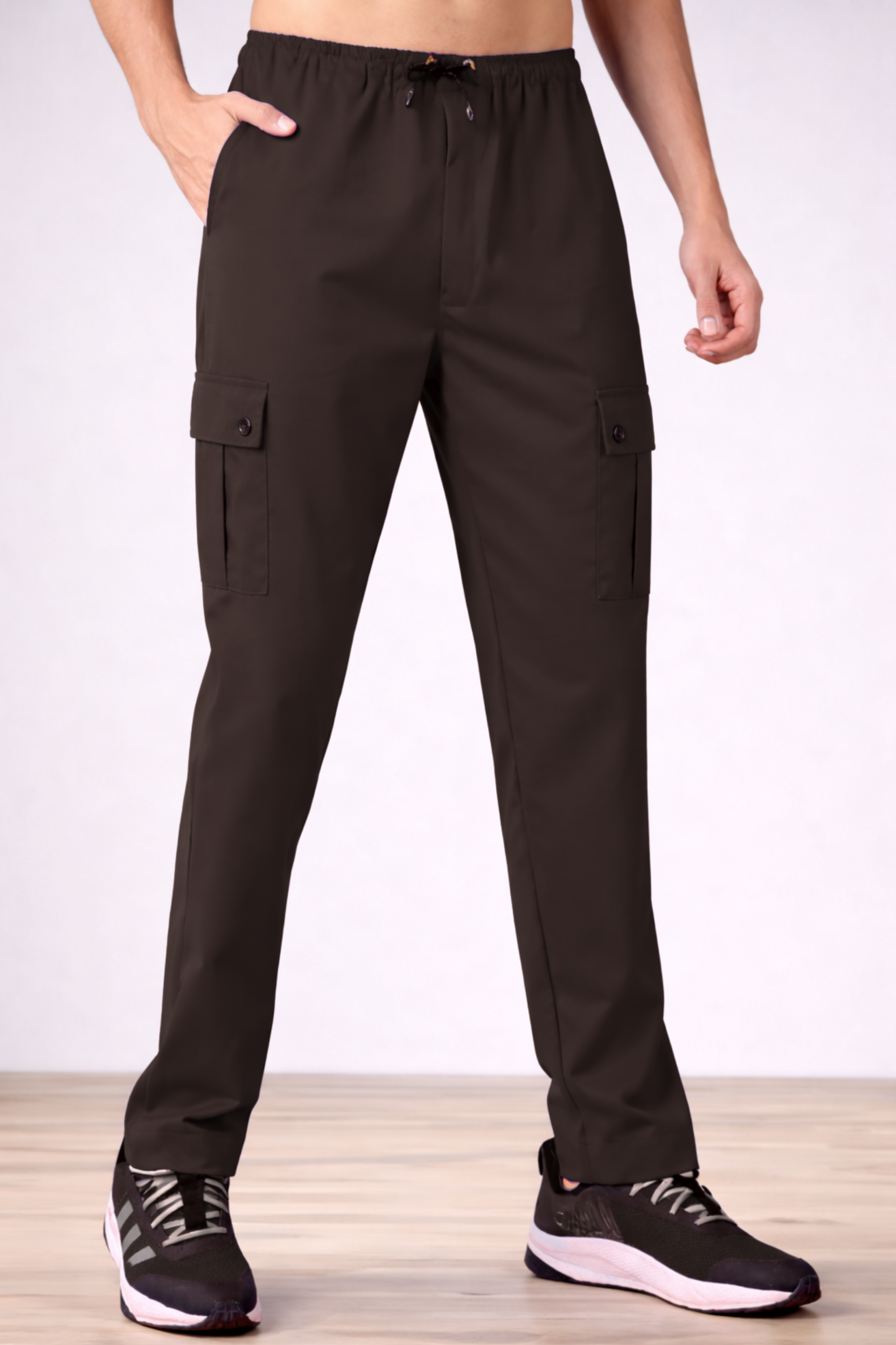 Brown Stretch Cargo Pants
