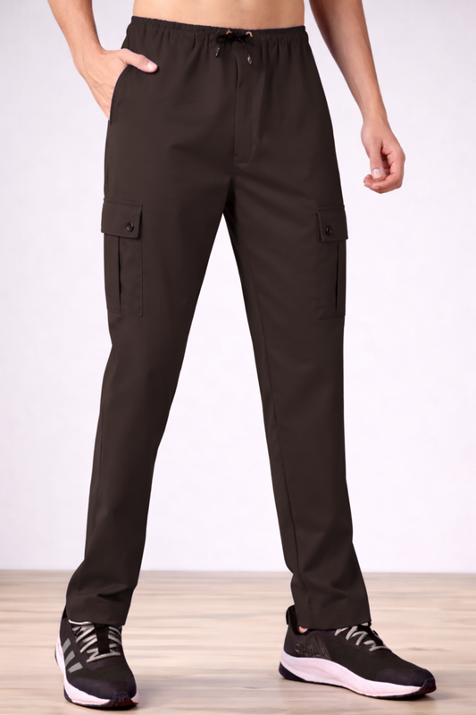 Brown Stretch Cargo Pants