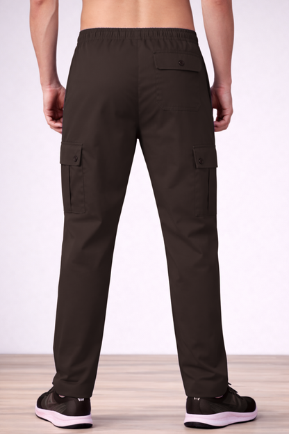Brown Stretch Cargo Pants