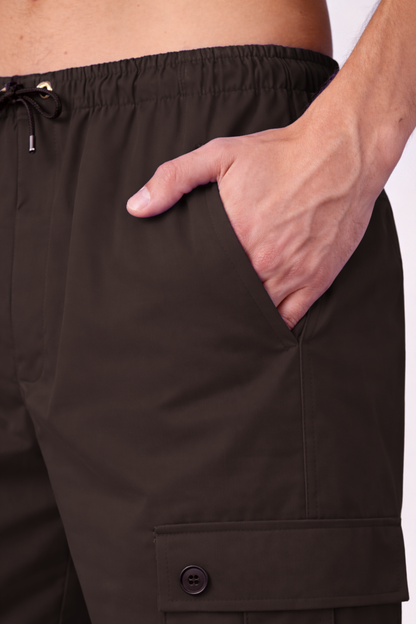 Brown Stretch Cargo Pants