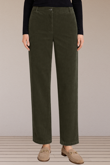 Brownish Green Corduroy Pant