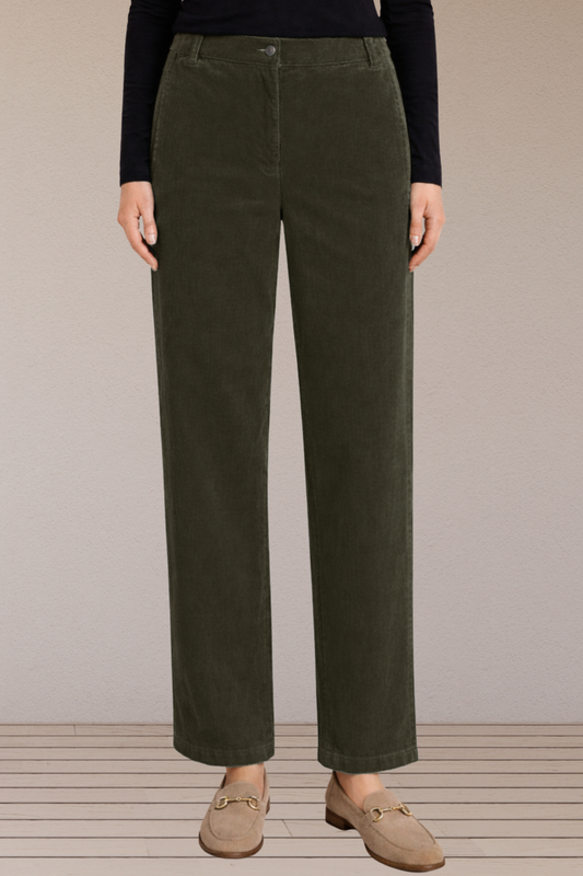 Brownish Green Corduroy Pant