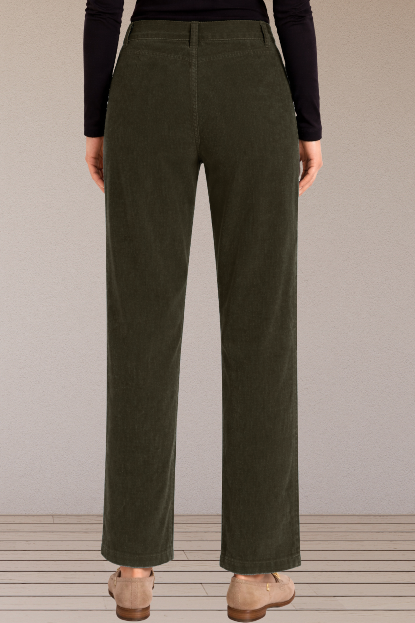 Brownish Green Corduroy Pant