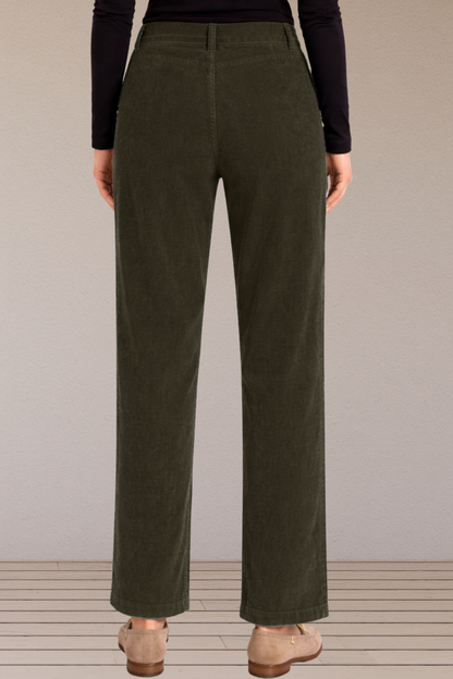 Brownish Green Corduroy Pant