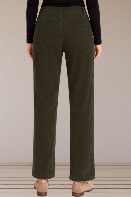 Brownish Green Corduroy Pant