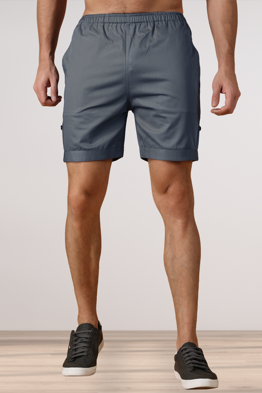 Bubble Grey Cotton Shorts