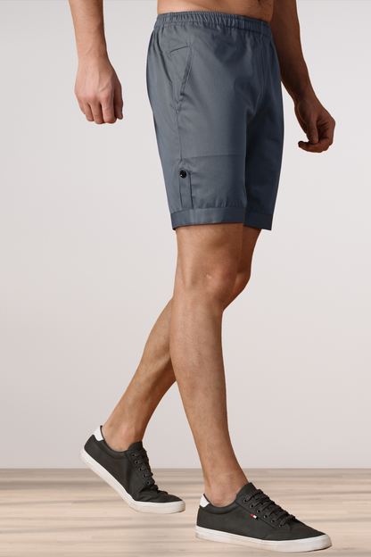 Bubble Grey Cotton Shorts
