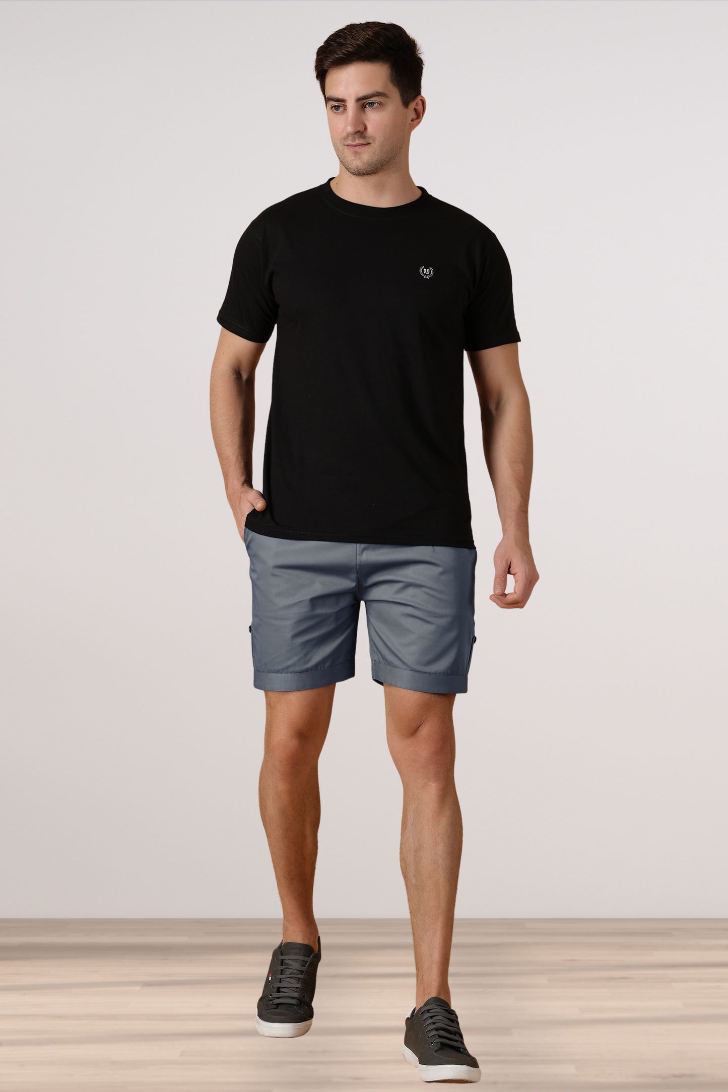 Bubble Grey Cotton Shorts