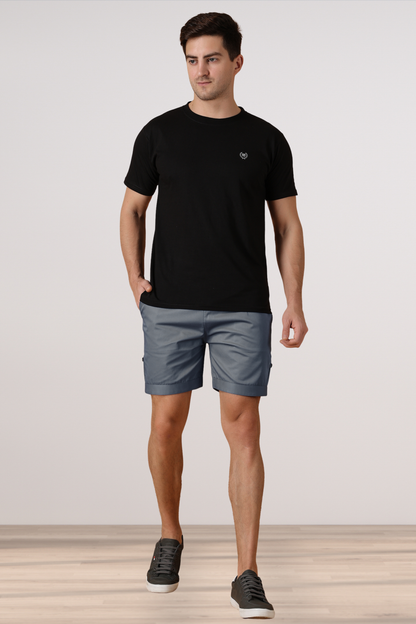 Bubble Grey Cotton Shorts