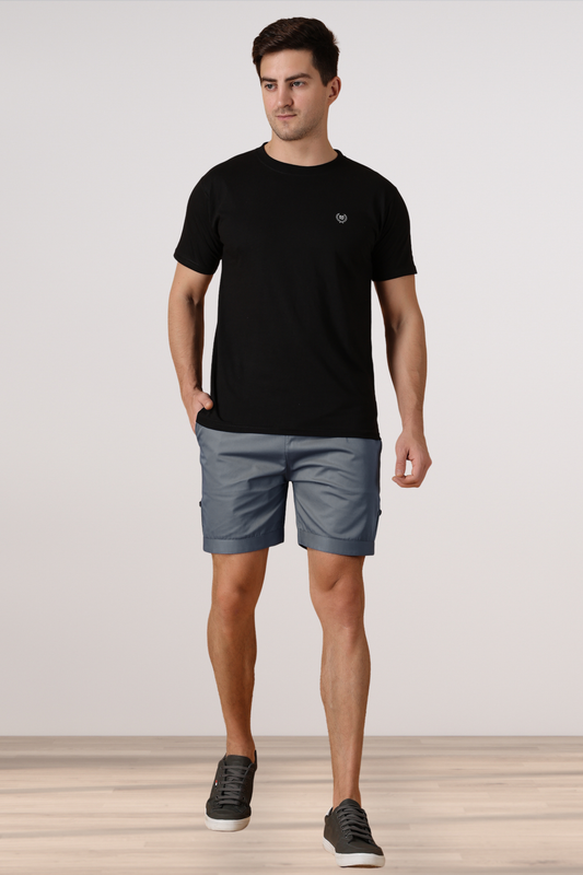 Bubble Grey Cotton Shorts
