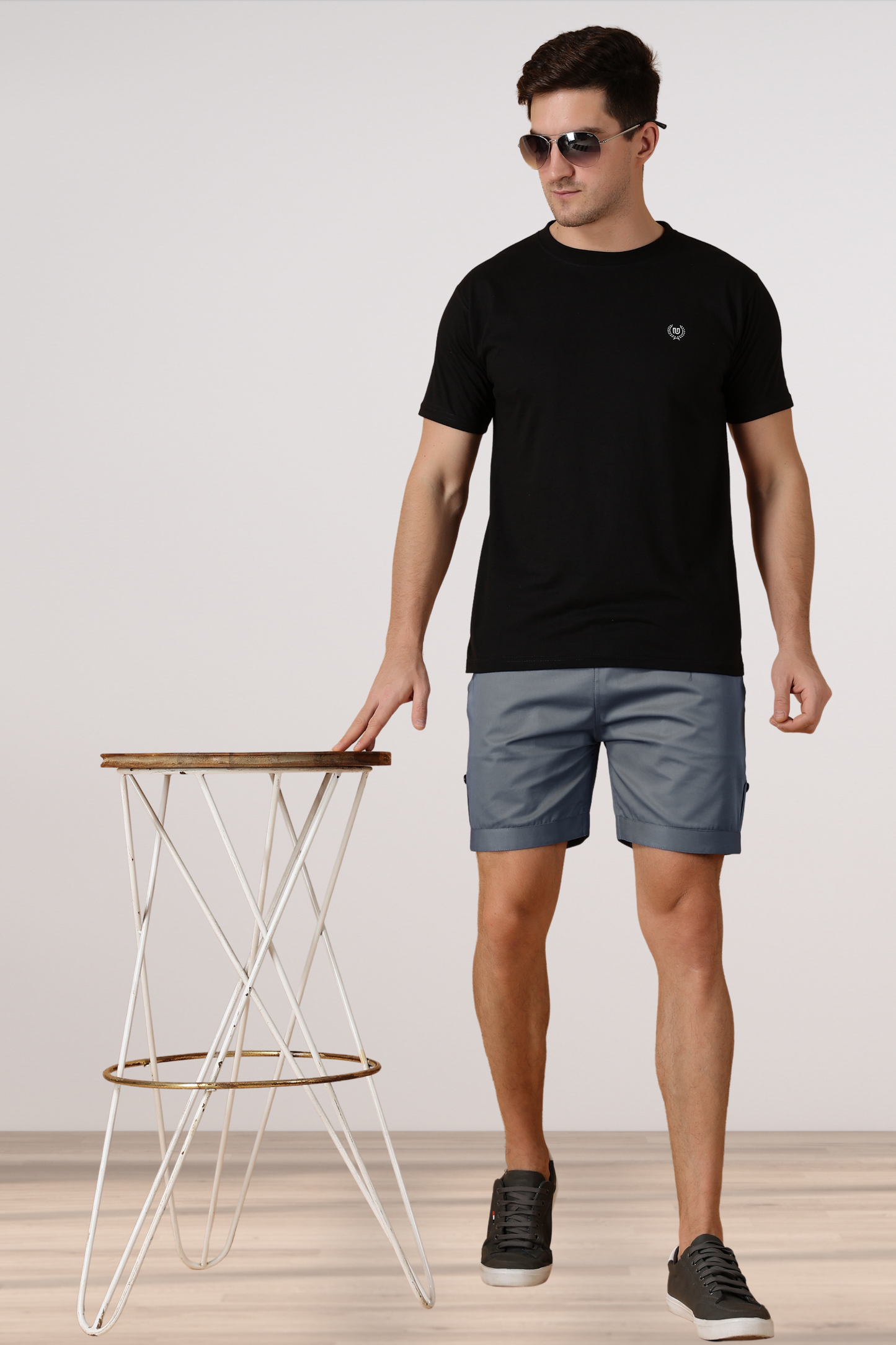 Bubble Grey Cotton Shorts