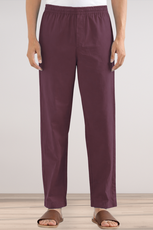 Burgundy Cotton Pant Pajama