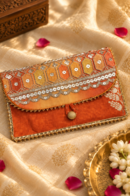 Burnished Gold Handcrafted Shagun Envelope