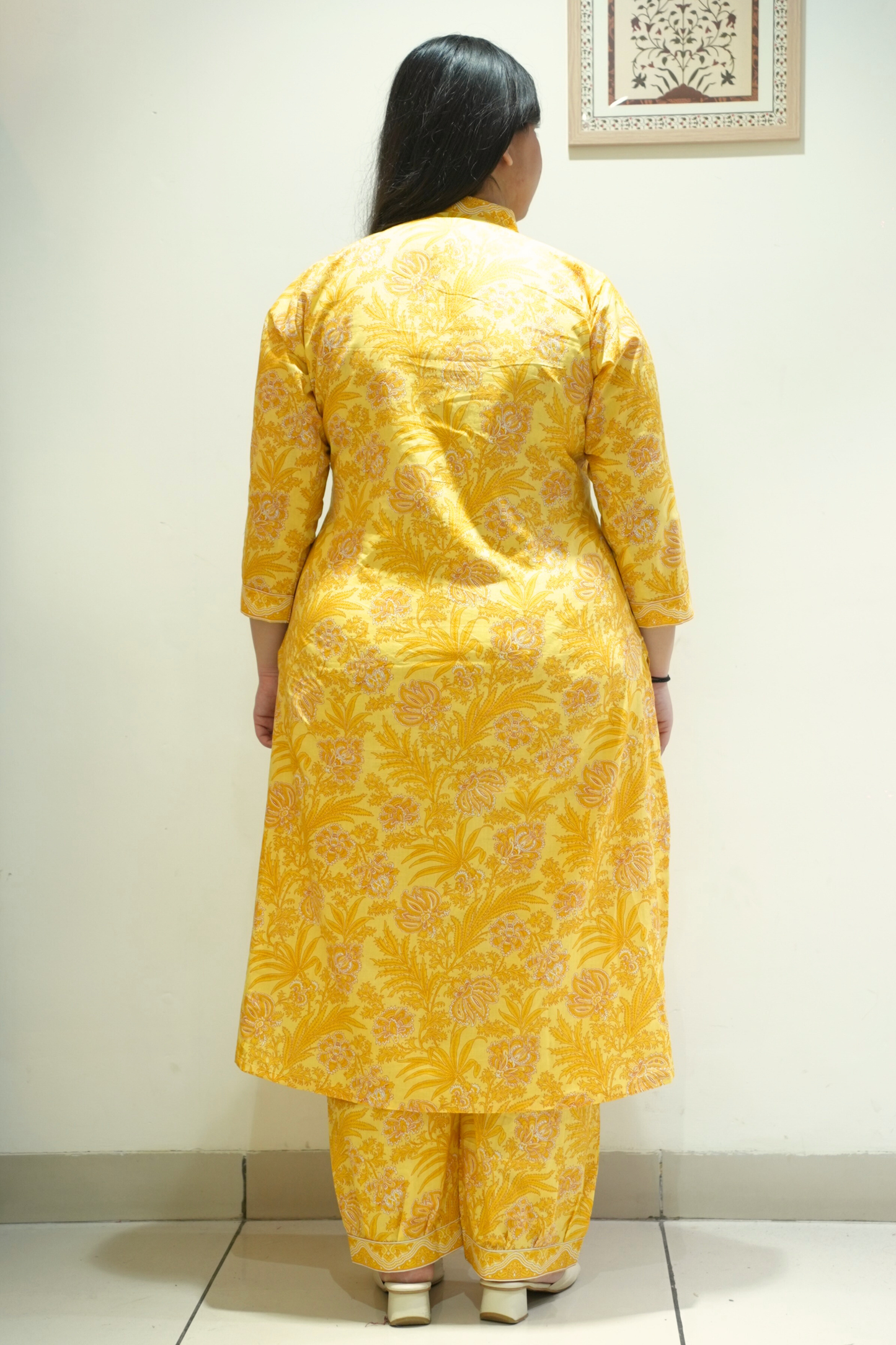 Butter Yellow Cotton Afghani Suit