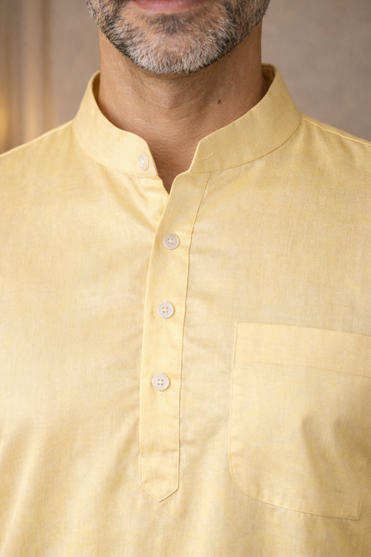 Buttermilk Yellow Silk Kurta Pajama