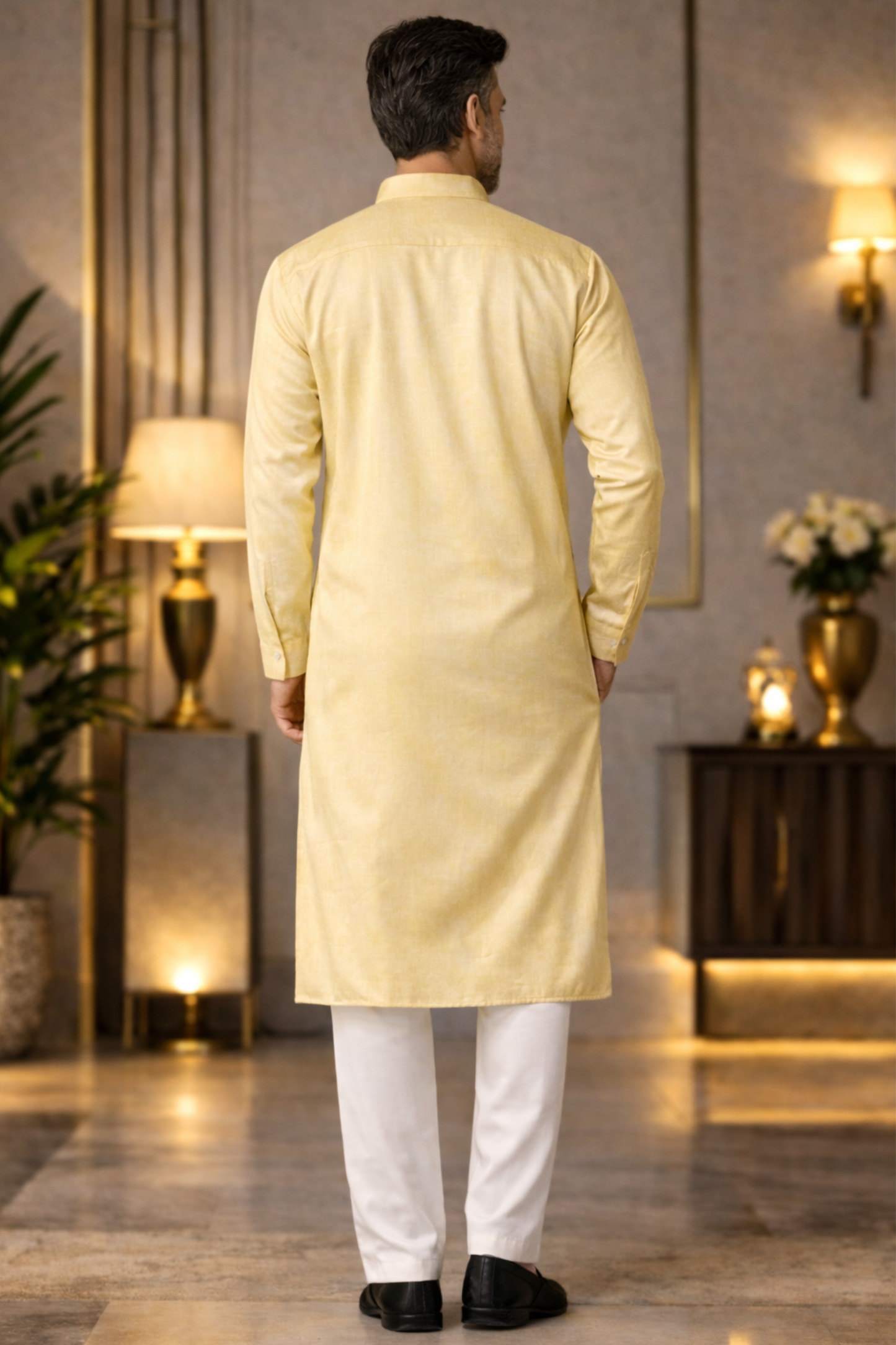 Buttermilk Yellow Silk Kurta Pajama