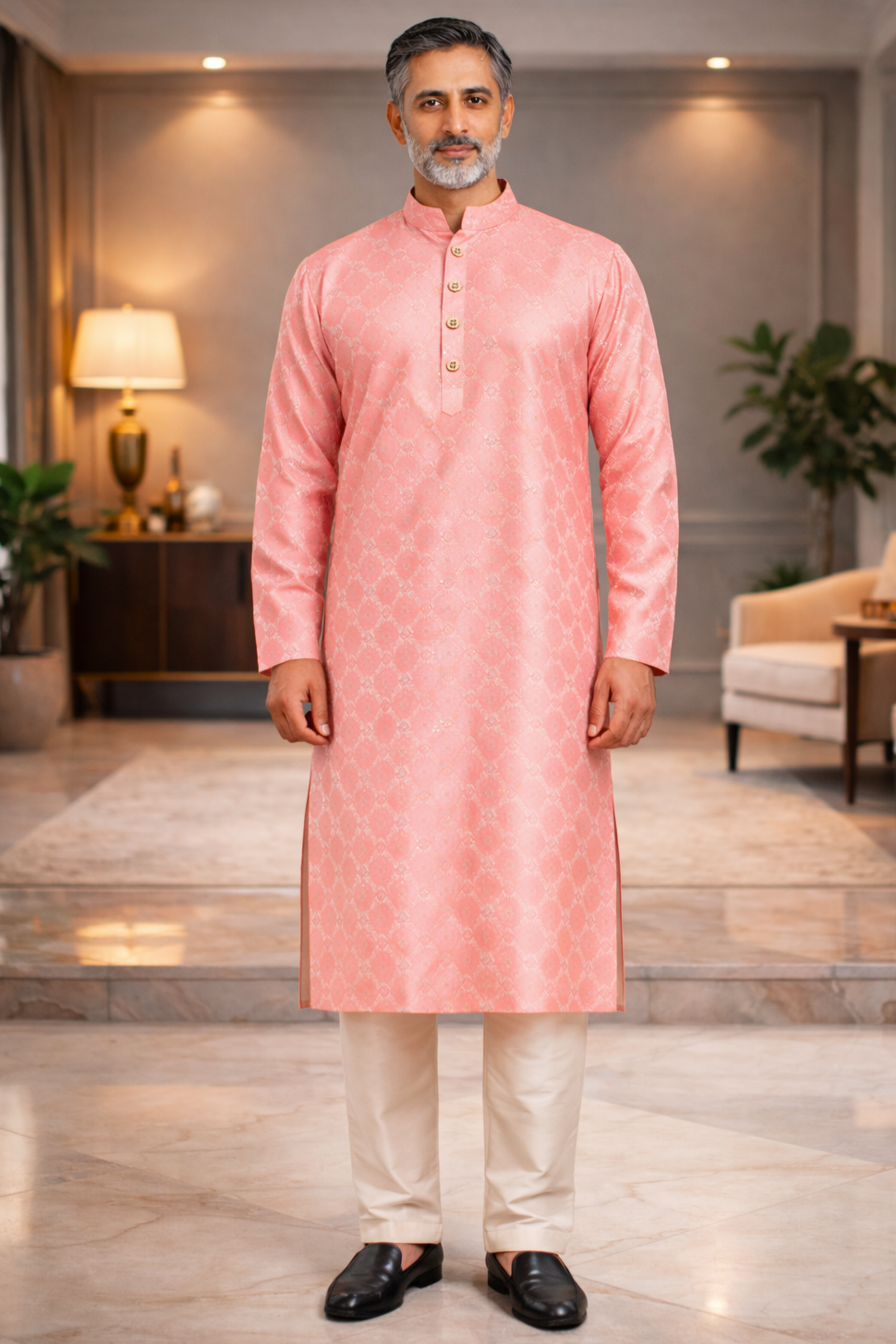 Candle Light Woven Kurta Pajama