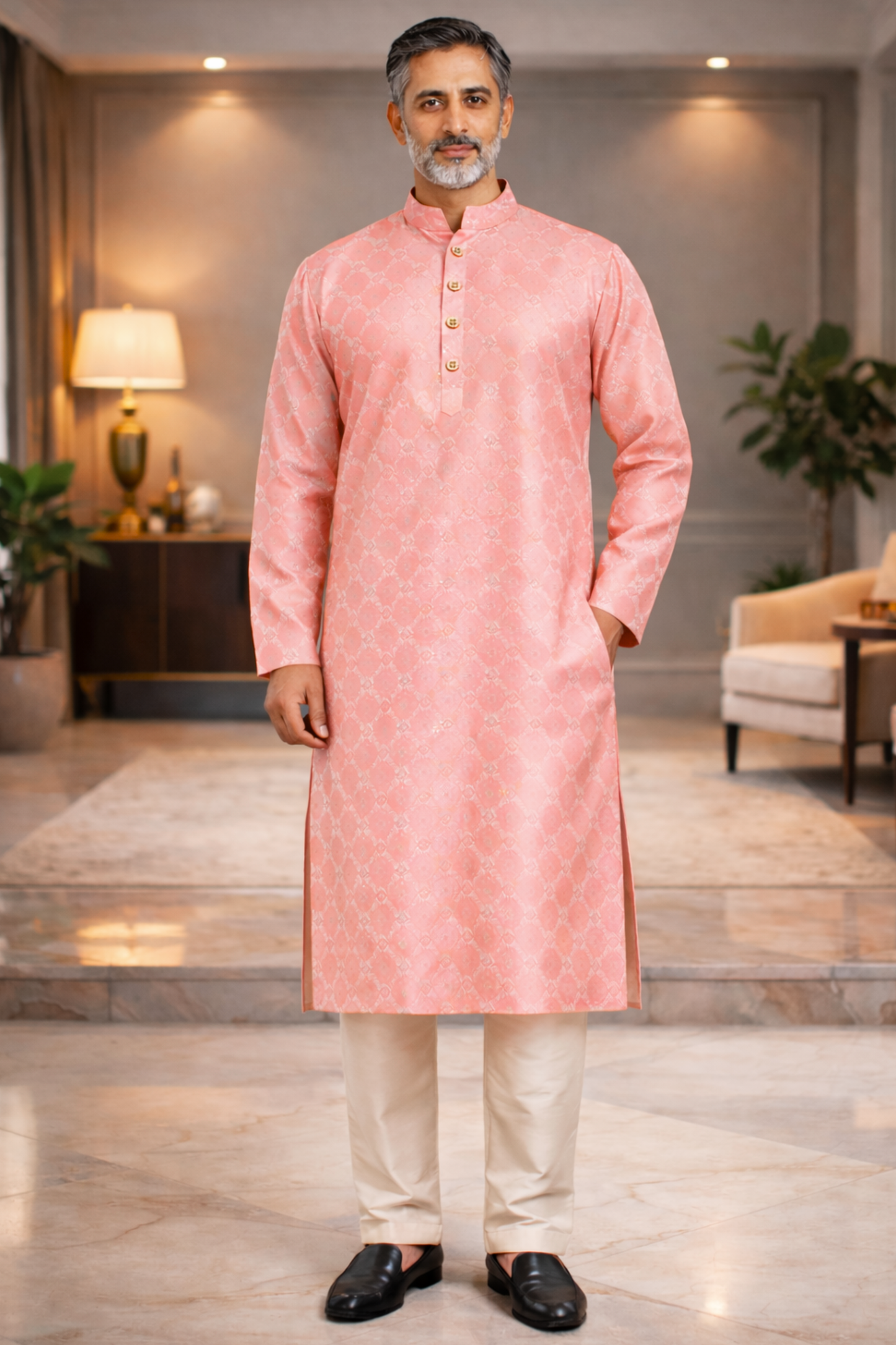 Candle Light Woven Kurta Pajama