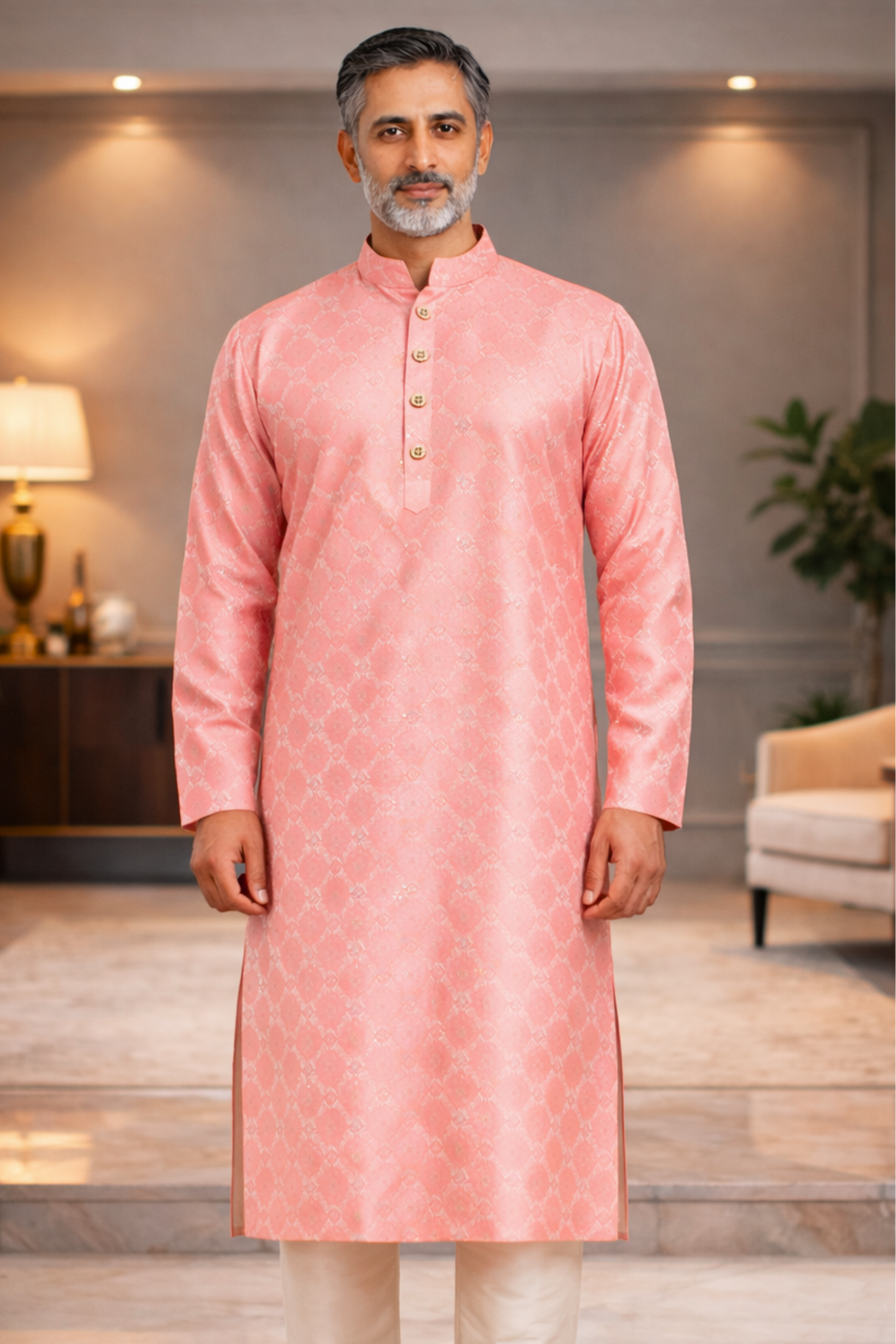 Candle Light Woven Kurta Pajama