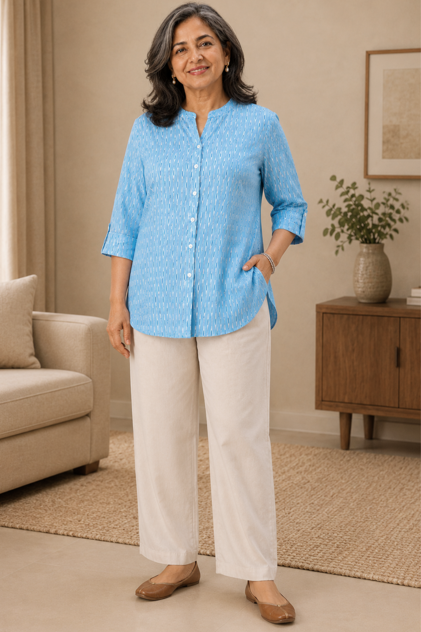 Celestial Breeze Cotton Short Kurta