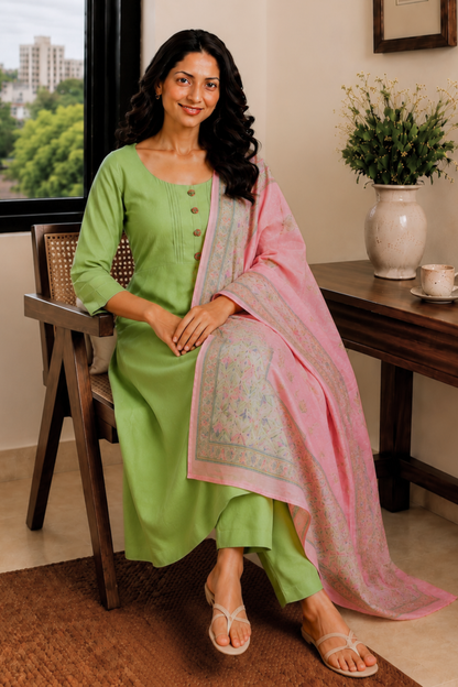 Willow Blush Pintuck Anarkali Set