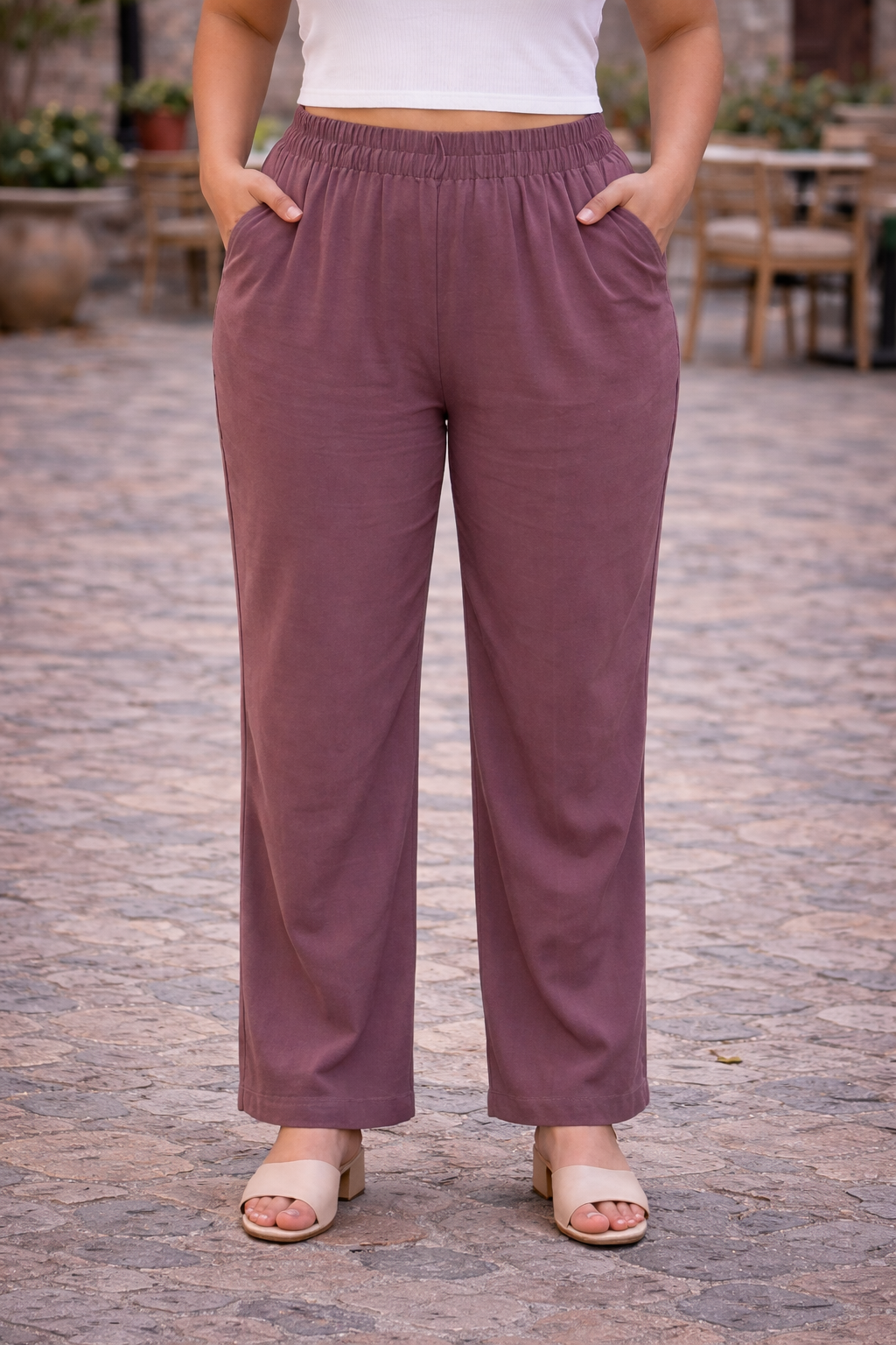 White Sugar Regular Fit Palazzo
