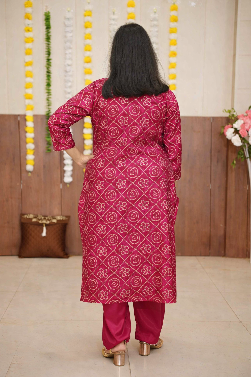 Magenta Bandhej Fancy Suit Set