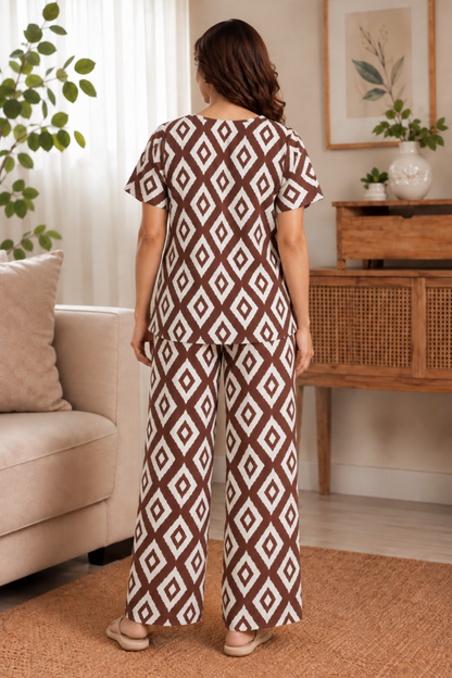 Cinnamon Swirl Rayon Night Suit