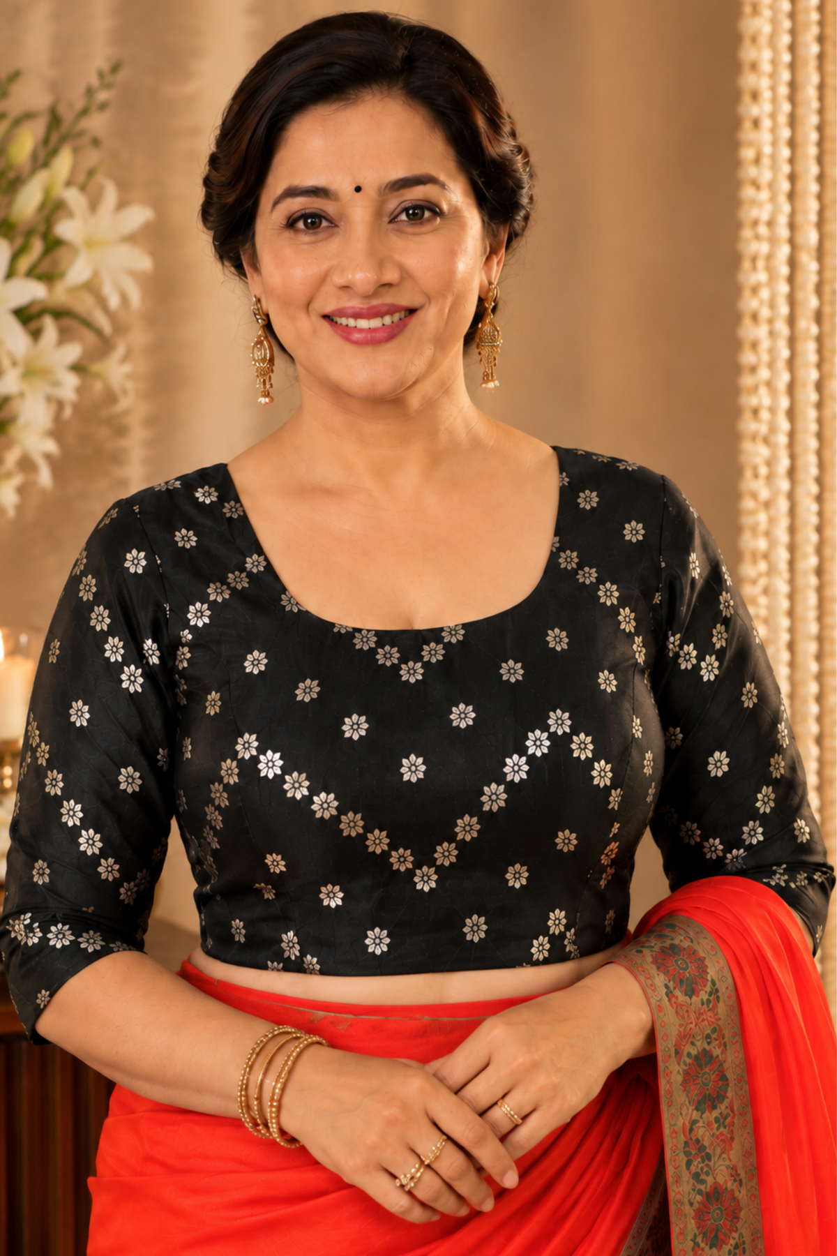 Classic Black Silk Blouse