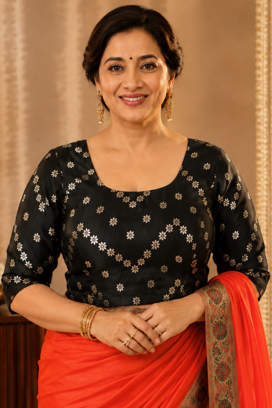 Classic Black Silk Blouse