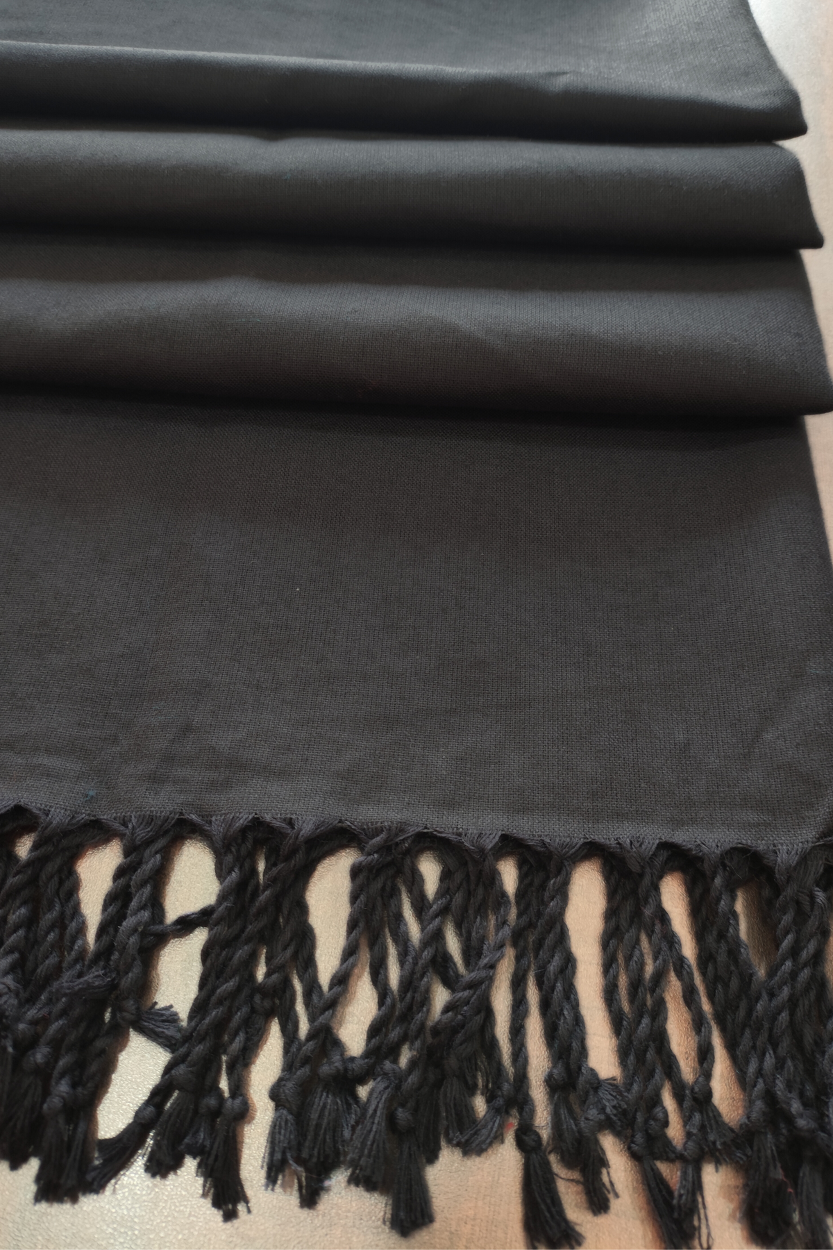 Classic Black Woollen Shawl