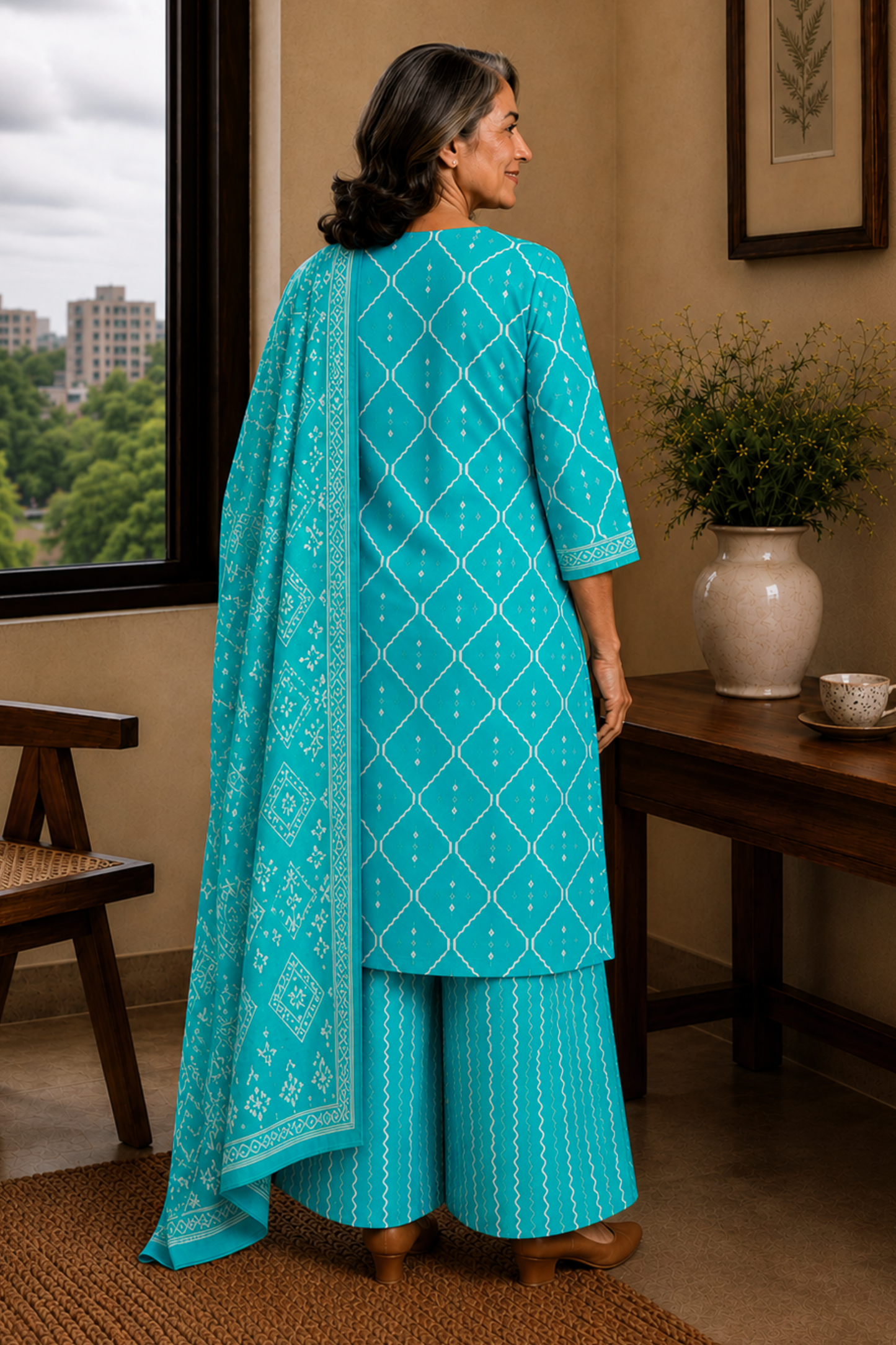 Coastal Canvas Cotton Straight Suit