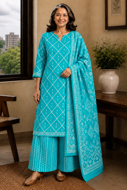 Coastal Canvas Cotton Straight Suit