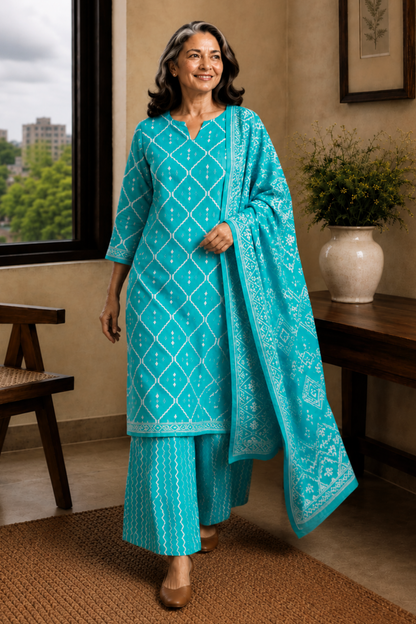 Coastal Canvas Cotton Straight Suit