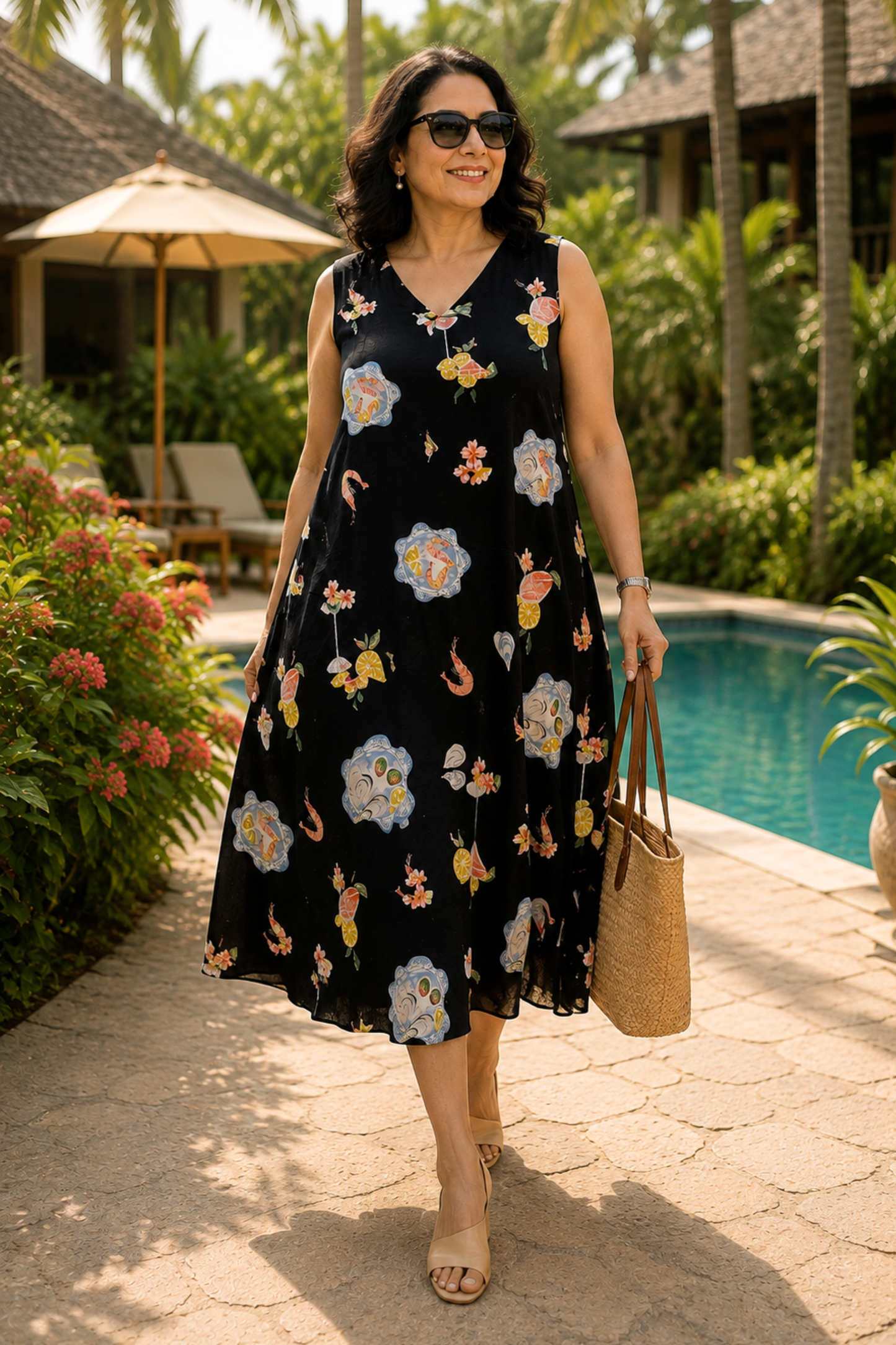 Coastal Crush Printed Dress With Pockets