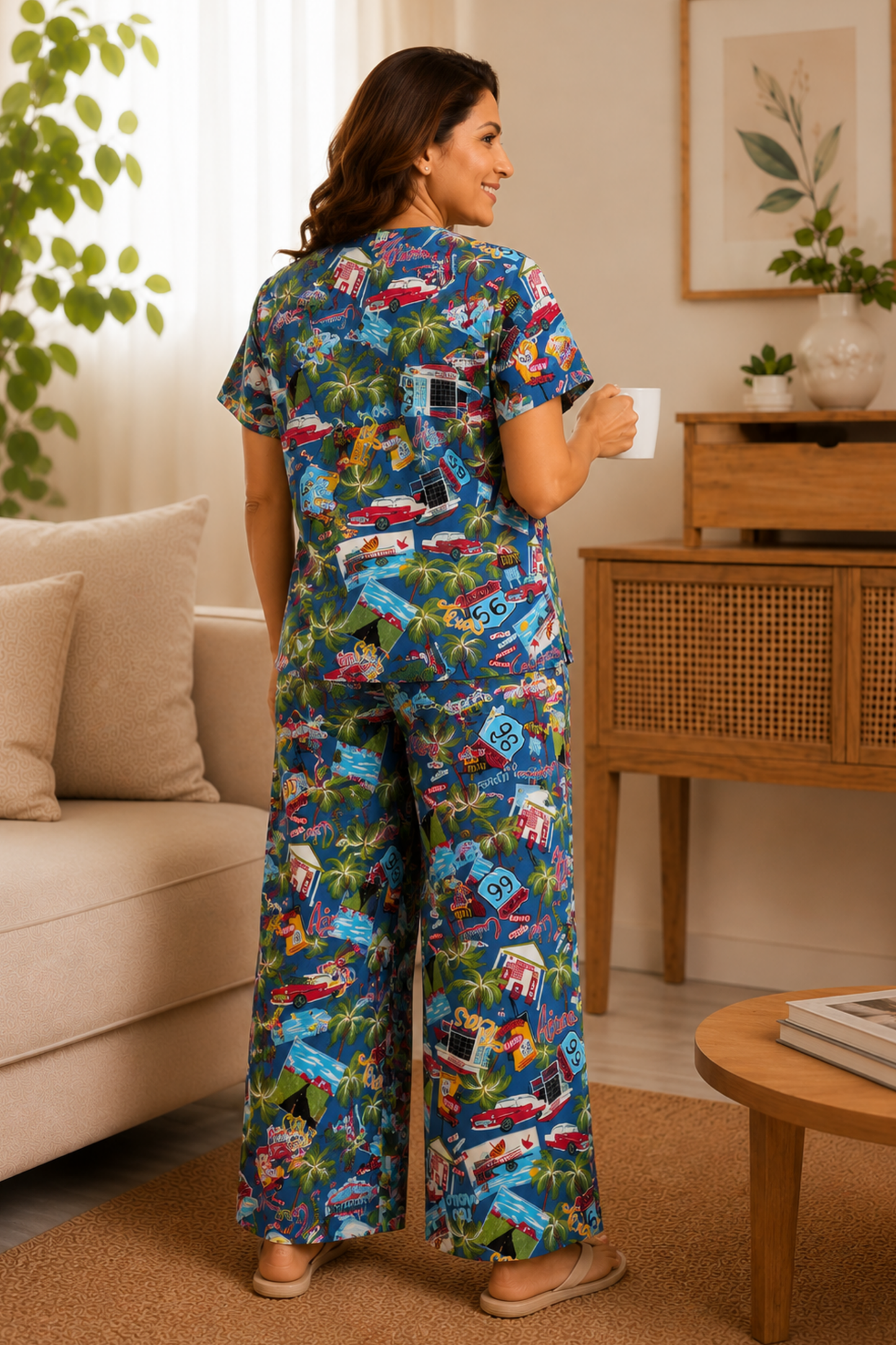 Coastal Drive Rayon Night Suit