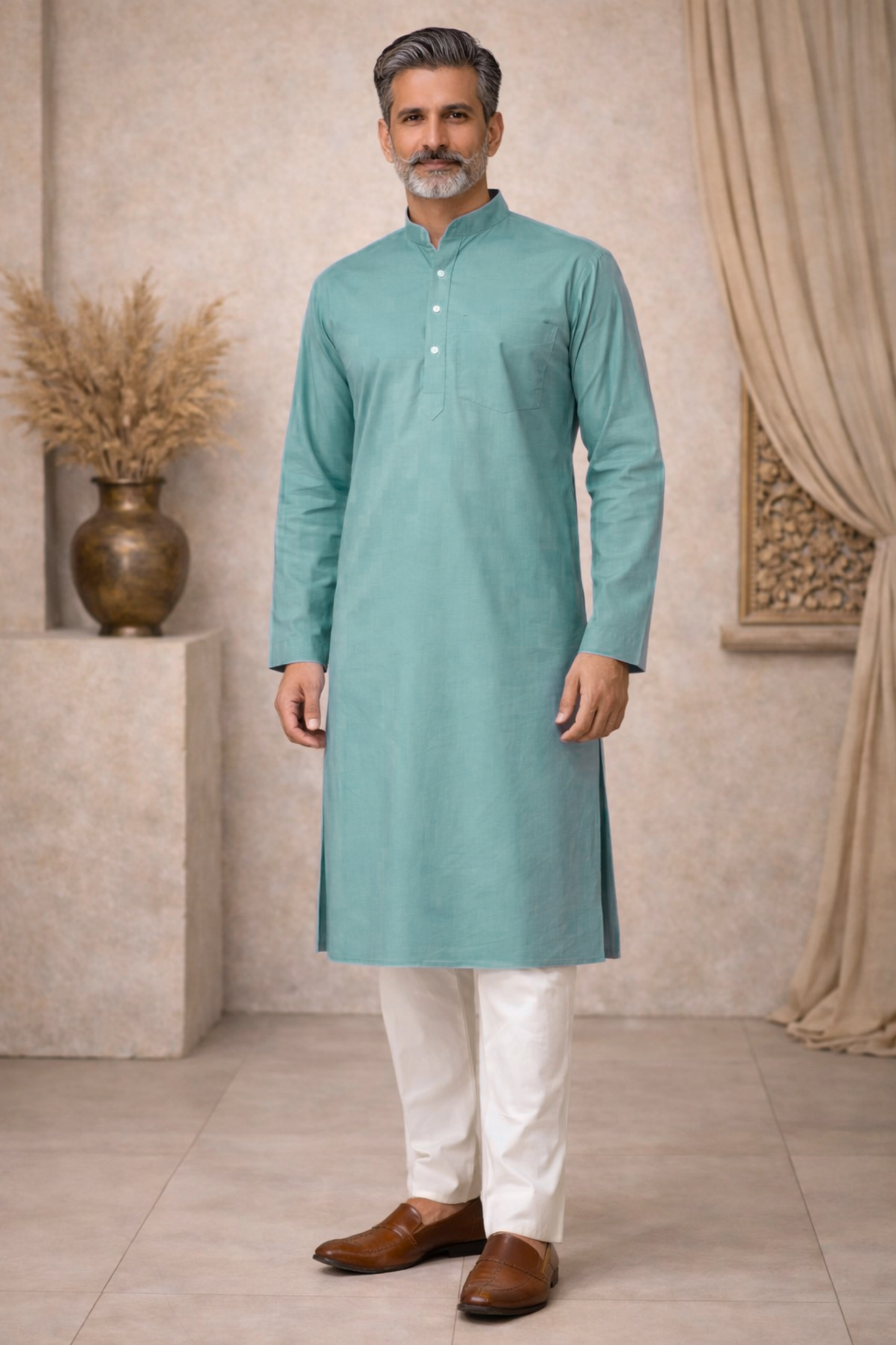 Cobalt Blue Cotton Kurta Pajama