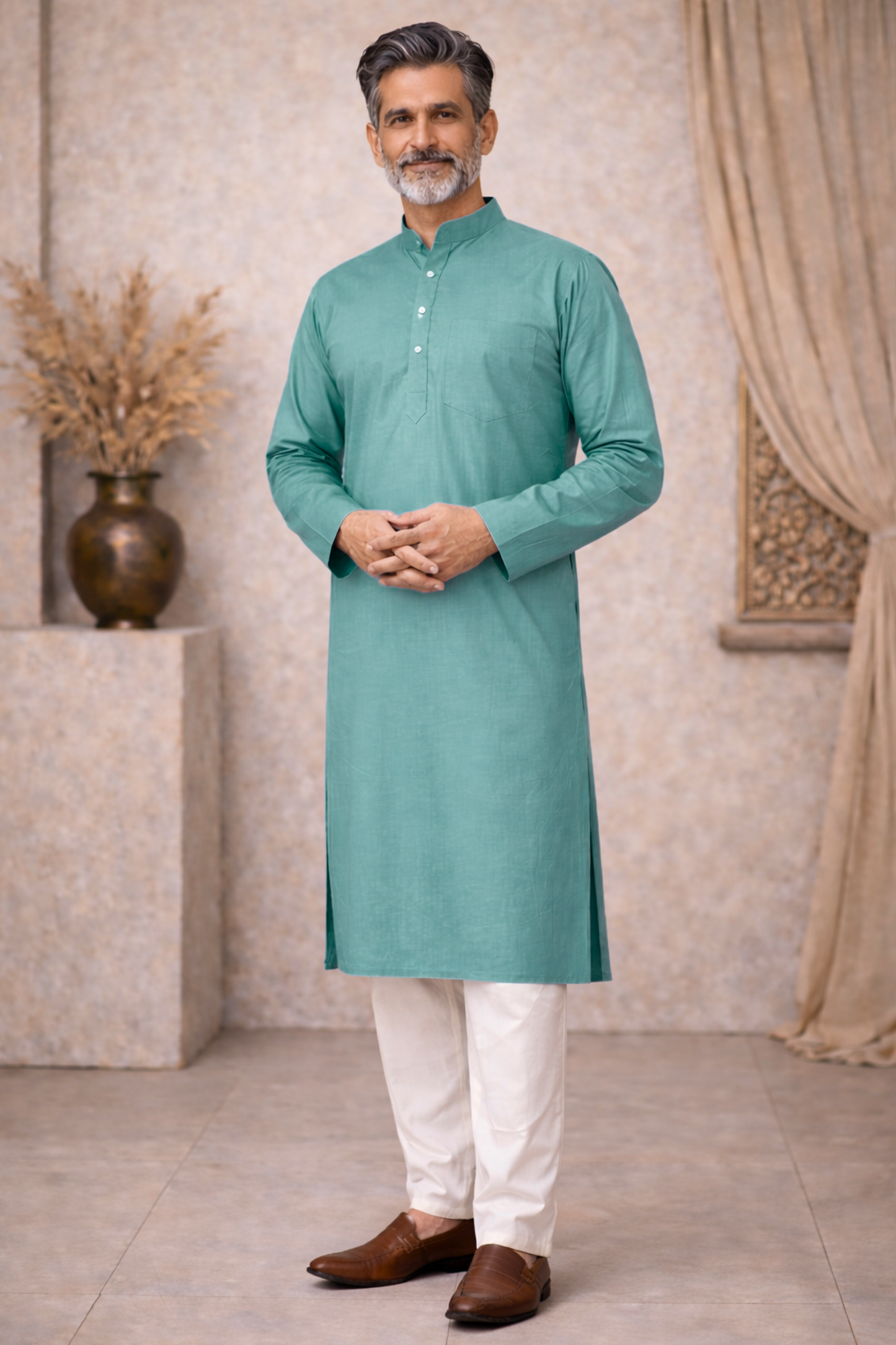 Cobalt Blue Cotton Kurta Pajama