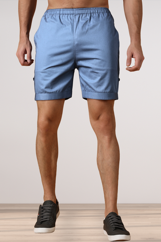 Cobalt Blue Cotton Shorts