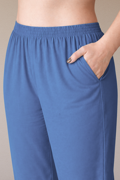 Cobalt Blue Rayon Kurti Pant