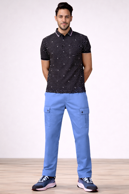 Cobalt Blue Stretch Cargo Pants
